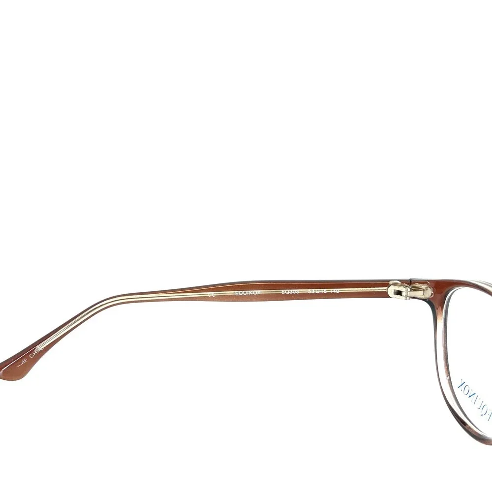 Equinox Eyeglasses EQ303 Brown Round Full Rim Acetate Frames 53[]16 140 mm a2
